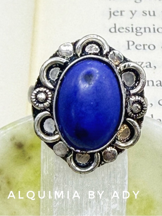 Alquimia Jewelry - BIG Lapis lazuli VICTORIAN gem ring + SILVER AND BLUE
